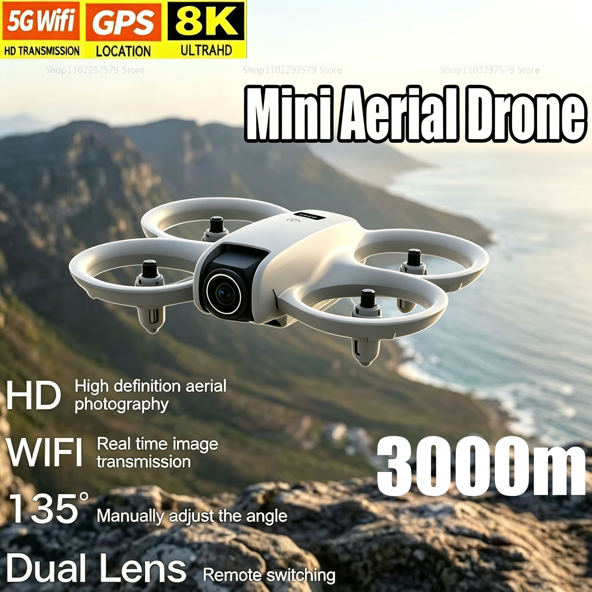 Drone Gimbal Brushless - Mini-Drohne mit 8K HD-Kamera FPV Faltbarer