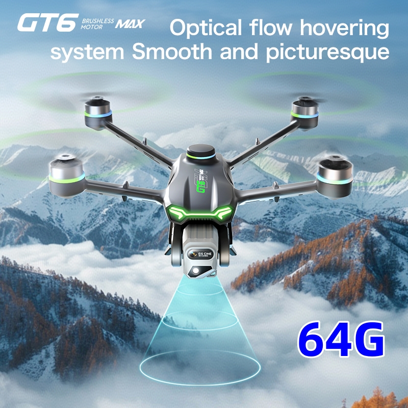 Drone Gimbal 2 Axis - GT6 Professionelle Drohne mit Langstreckenflug-Akku, Quadcopter
