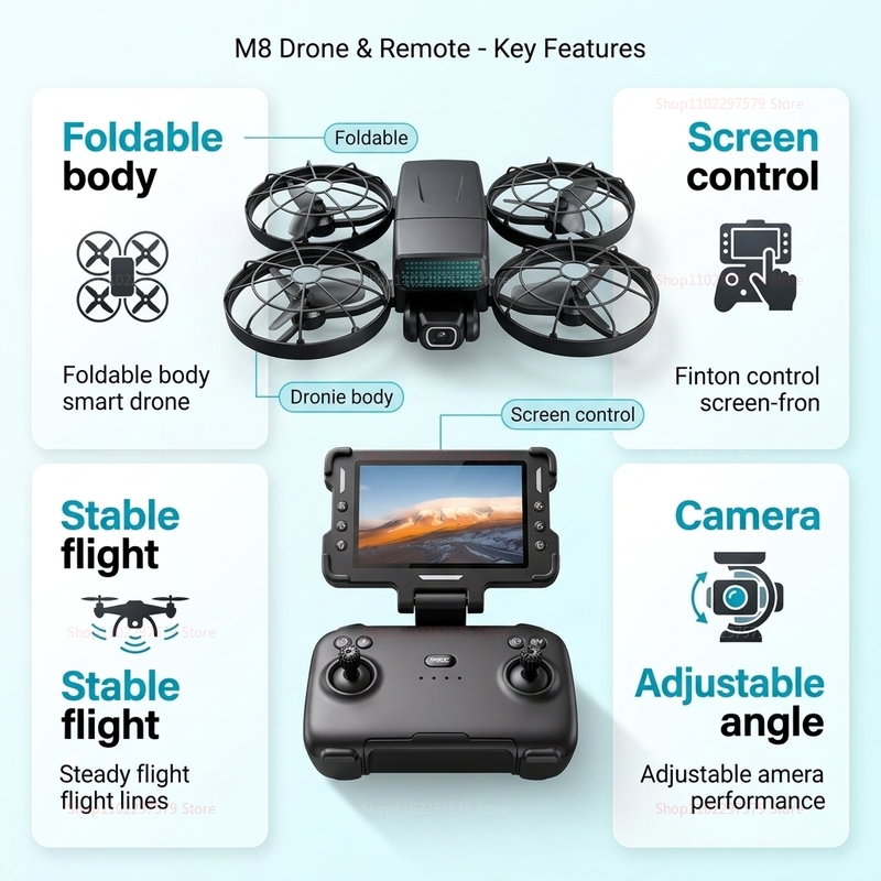 Neue Drohnen M8 GPS 8K Profess – Drone Gimbal Brushless Bewertung und Preis